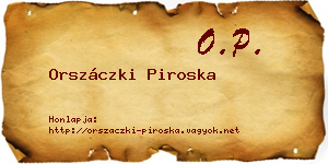 Orszáczki Piroska névjegykártya